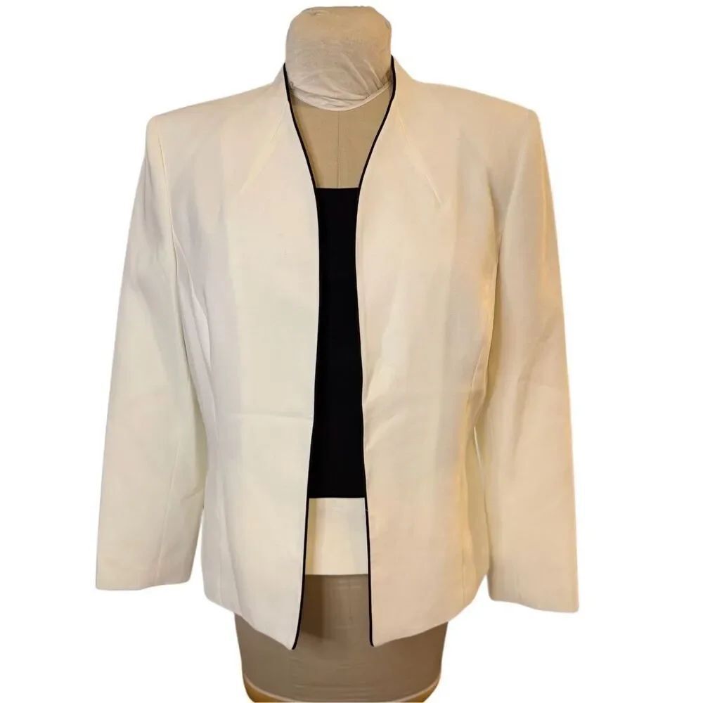 Sag Harbor Jacket/Blazer & Tank 2Pcs Open Front Jacket Peplum Shell Sz. 16